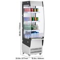 thumbnail image 5 of KFFKFF Airy Merchandiser, Triple-Layered Business Fridge, Accessible Display Chiller with Air Veil, 4 Rotating Casters, Illuminated by LED, Suitable for Eateries, Shops, Workplaces, 7.8 Cubic Feet, 5 of 9