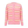 thumbnail image 4 of ZHENHONG Crew Cardigans Womens, Womens Cropped Striped Knit Cardigans Sweaters Trendy Long Sleeve Lightweight Open Front Button OutfitsCardigans for Women, 4 of 9