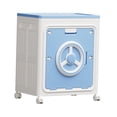 thumbnail image 3 of Caja de almacenamiento móvil para ropa con ruedas, almacenamiento de libros, organizador multiusos, diseño a prueba de polvo, construcción estable, ad Azul, 3 of 8