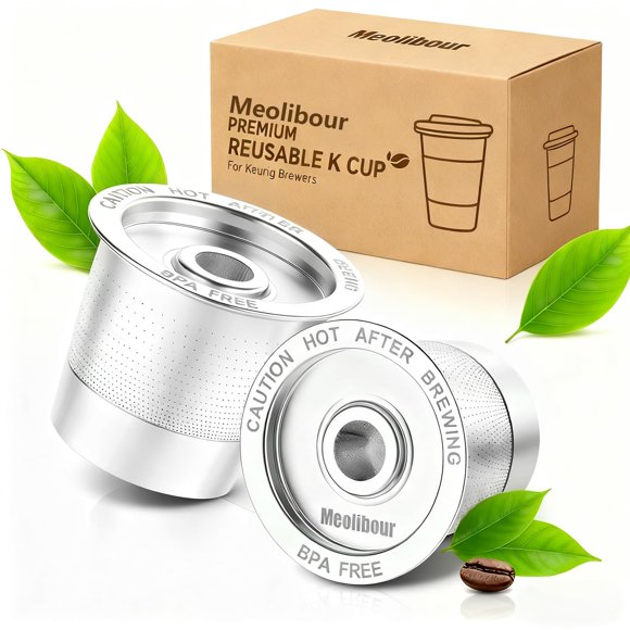 Meolibour Paquete de 2 Cápsulas K Reutilizables de Acero Inoxidable