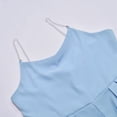 thumbnail image 6 of Workout Jumpsuits for Women Casual Solid Color Two Pearl Strap Sweetheart V Neck High Waist Romper,Light Blue,XL, 6 of 7