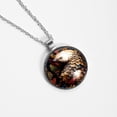 thumbnail image 4 of Pangolin Glass Design Circular Pendant Necklace - Stunning Women's Fashion Statement Jewelry, 4 of 5