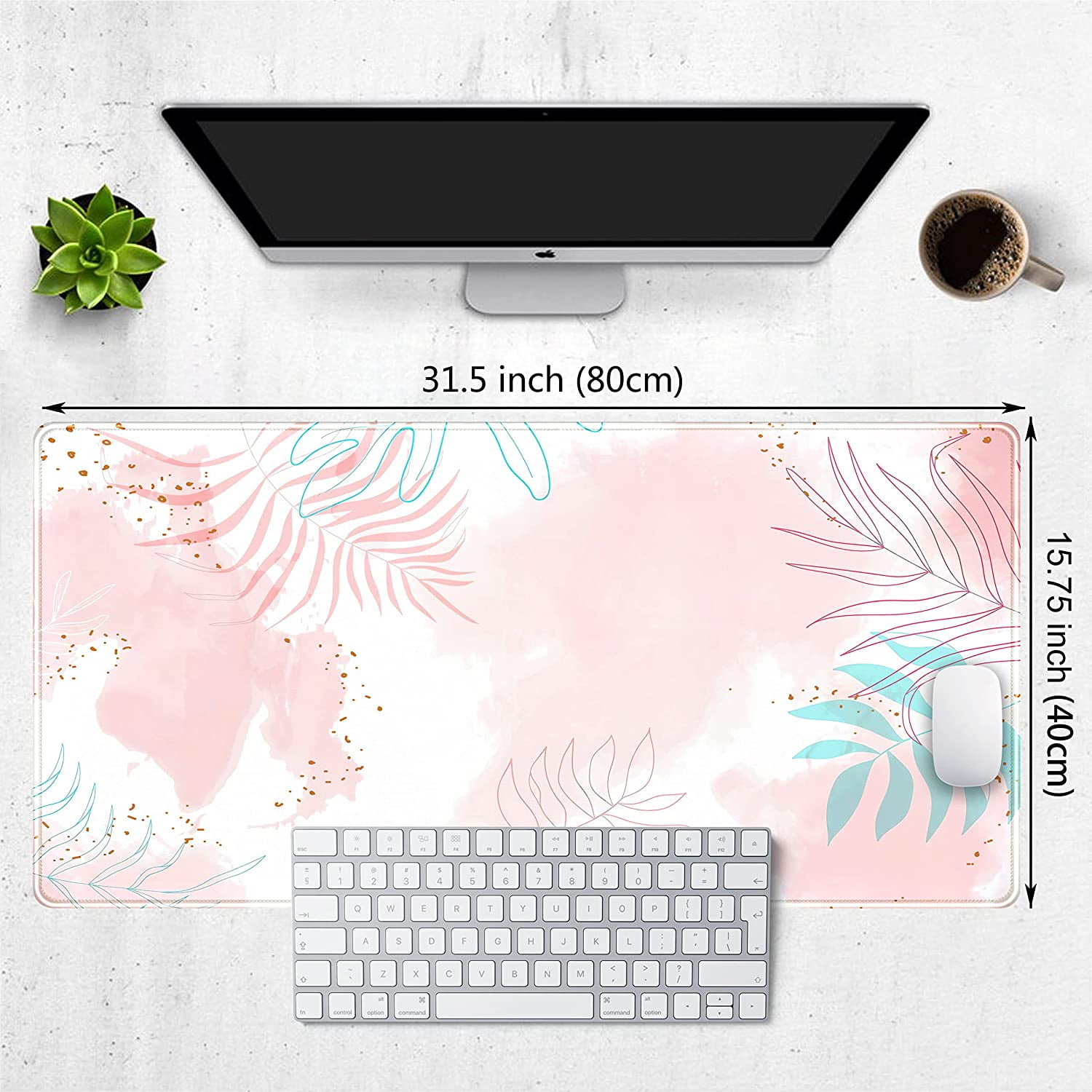 Desk Mat Quick Key Super Large Anti-Slip Keyboard Pad-with Office Software  Shortcuts Pattern,Extended Large Mouse Pad,Keyboard Mouse Mat