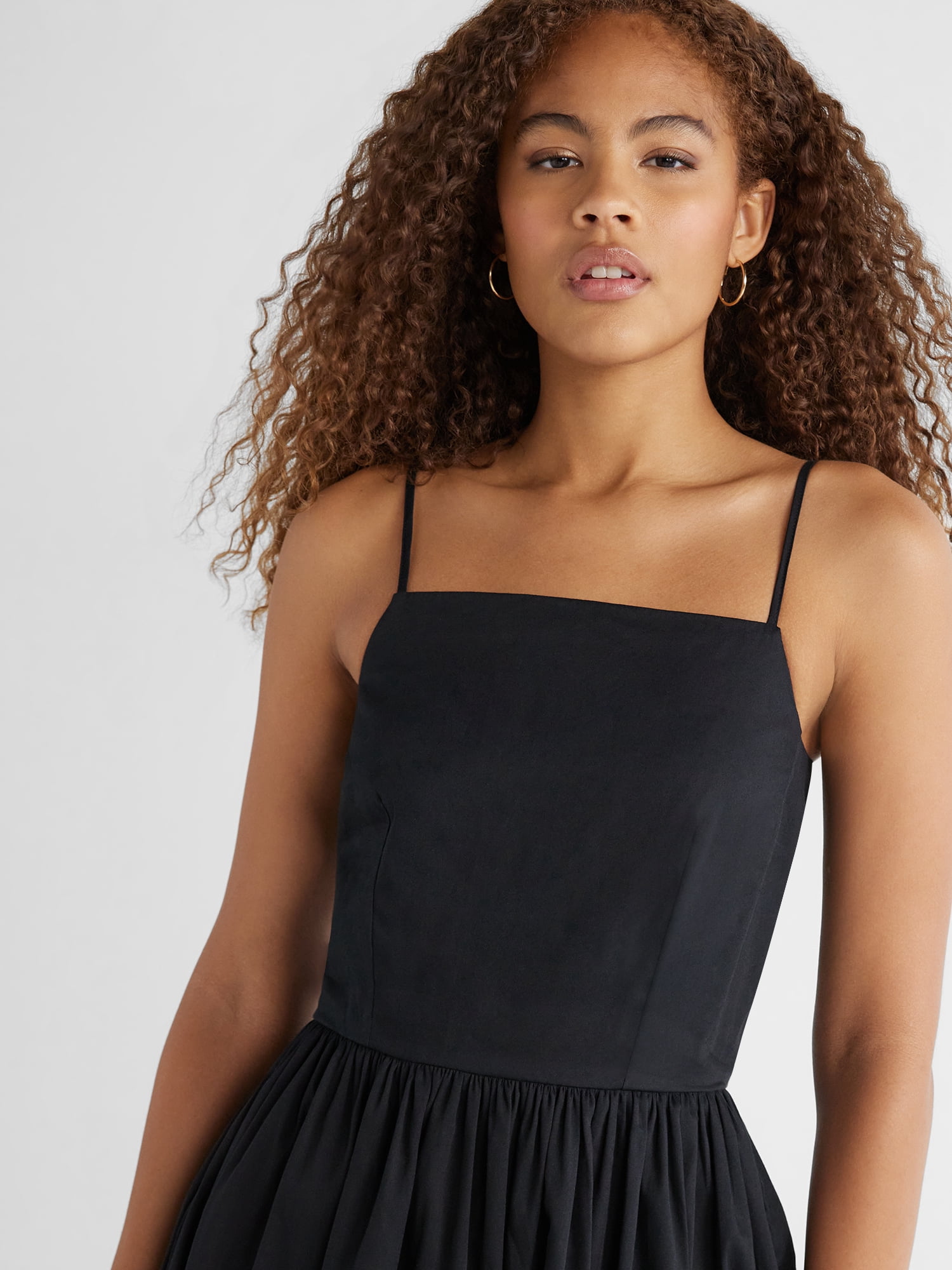 Free Assembly Women's Sleeveless Square Neck Midi Dress, Sizes XS-XXL