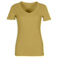 thumbnail image 3 of Hauaitttt Women V Neck Ribbed Fitted Tight Tshirt Short Sleeve Shirt Basic Knit Top G Sleeve Shirts for Women Women Medium Shirts New Day Womens Shirt Women T Shirt Long Sleeve Long Tee Shirt Women, 3 of 4