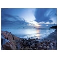 thumbnail image 2 of Coucher de Soleil sur la Mer Bleue sur la Côte Sableuse - Impression sur Toile, 2 of 3