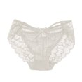 thumbnail image 1 of Gibobby Pantaleta de encaje para mujer Bragas de encaje sexy para mujer Transparente Hollow Out Bowknot Mesh Atractiva y cómoda Ropa interior de triángulo de cintura(Blanco,Talla única), 1 of 4