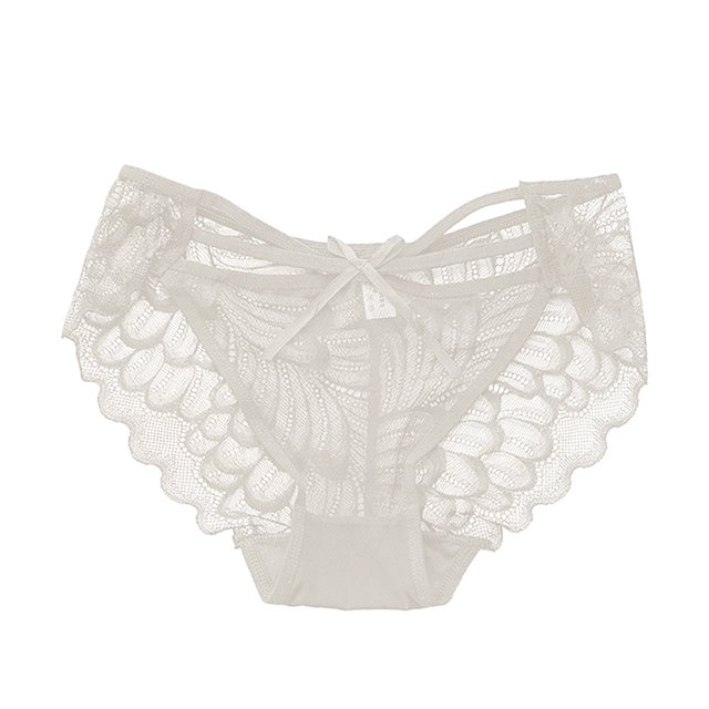 Gibobby Pantaleta de encaje para mujer Bragas de encaje sexy para mujer Transparente Hollow Out Bowknot Mesh Atractiva y cómoda Ropa interior de triángulo de cintura(Blanco,Talla única)