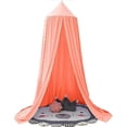 thumbnail image 1 of Girls' canopy bed, soft pink princess canopy, dreamy decor with ruffles, 1 of 5