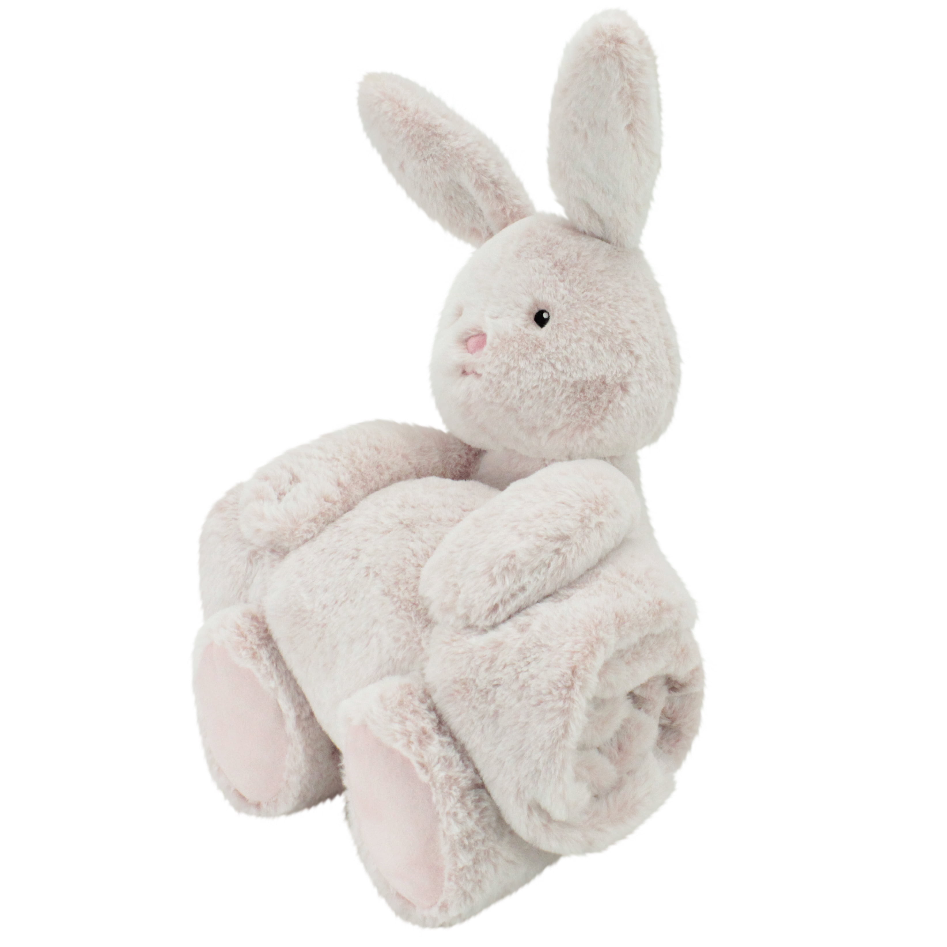 Animal Adventure® Little Luxuries Snuggle Roll-Ups 2-in-1 Plush Pal & 30x40 Baby Blanket Bundle - Bunny