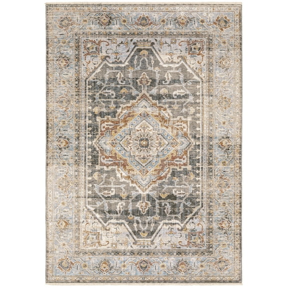 Moretti Movement Area Rug 1803X Traditional Grey Faded Vintage 5' 3" x 7' 6" Rectangle