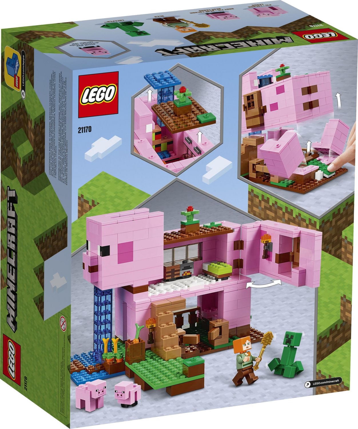 LEGO Minecraft The Pig House 21170 Toy Building Kit (490 Pieces)
