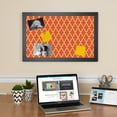 thumbnail image 3 of PinPix 18x12 Custom Cork Bulletin Board Quarterfoil Orange Poster Board Has a Fabric Style Canvas Finish, Framed in Quarterfoil Orange, by ArtToFrames (PinPix-328), 3 of 6