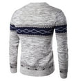 thumbnail image 4 of Fashion Men Floral Print O Neck Long Sleeve Slim Fit Knitted Sweater Blouse Top, 4 of 7