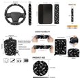 thumbnail image 7 of HUISEFOR 15 Packs Spider Web Car Seat Cover Full Set Non Slip Comfortable Steering Wheel Cover Seat Belt Cover Car Trash Can Air Vent Storage Bag Coasters Fit for Most Cars, Auto, SUVs, 7 of 7