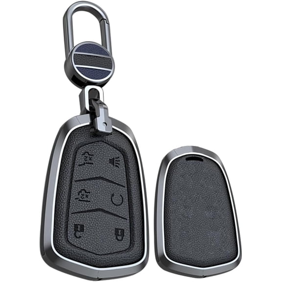 Key Fob Cover Compatible with Cadillac Escalade Escalade ESV 2015-2020 6 Button Keychain Case Holder Protector,Black