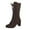 Brown, variant on NaWent Womens Boots Retro Lace Up Thick Heels Boots for Women Mid-Calf Warm Comfortable Winter Boots for Women Brown 9.5(43)