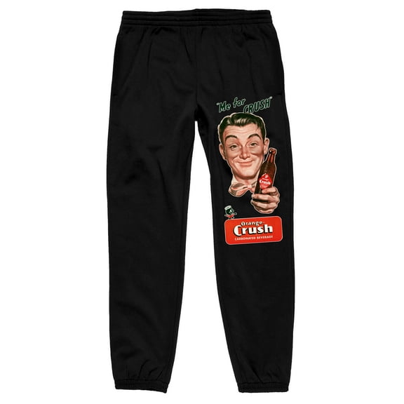 Orange Crush Me For Crush Men's Black Graphic Sweatpants-3XL