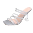 thumbnail image 3 of Fashion Stilettos Heels Sandals for Women, Square Toe High Heeled Sandal Open Toe Design Summer Boho Slippers for Oceanside Holiday Outdoor, 3 of 5