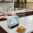 thumbnail image 7 of Summer Beach Palm Tree Toaster Cover 4 Slice, Blue Coastal Tropical Ocean Dustproof Bakeware Oven Protector with Top Hook, Waterproof Small Kitchen Appliance Toasters Dust Cover, 12"x11"x8", 7 of 7