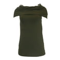 thumbnail image 2 of ANALILI Women's Wide Cowl Neck Sveleless Top 413J10 Sz Large Olive Green, 2 of 2