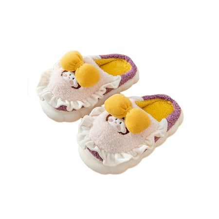 

Lacyhop Women s House Shoes Cozy Plush Slipper Lined Cartoon Slippers Outdoor Comfort Winter Shoe Lightweight Memory Foam Warm Clogs Pink 8.5-9
