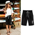 thumbnail image 2 of Posijego Girls Causal Shorts Kids Knee Length High Waisted Summer Shorts Drawstring Loose Beach Shorts, 2 of 5