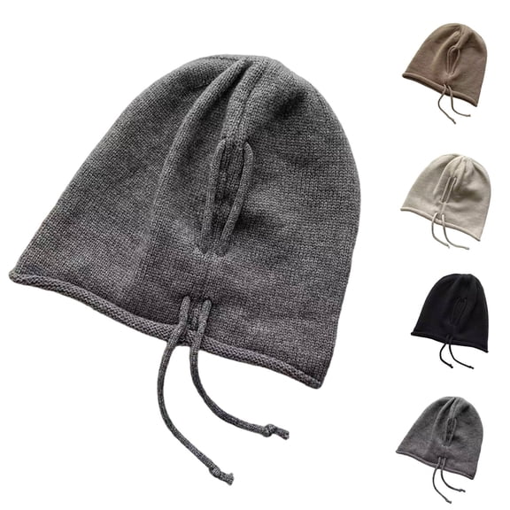 HONHUZH Summer Hats Womens Solid Color Drawstring Pile Cap Casual Warm Hair Care Hat