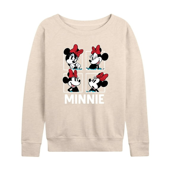 Mickey & Friends - Minnie Grid - Women's Lightweight French Terry Long Sleeve Shirt