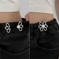 thumbnail image 6 of 8 Pcs Adjustable Jeans Button Pins, Detachable Pants Buttons Pins, Flower Pearl Jeans Button Tightener, Decorative Detachable Waist Buckles for Loose Jeans, Pants, Skirts, Sleeves, 4 Colors, 6 of 7