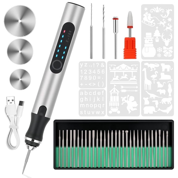 Shopmall Crafts Engraving Pen Portable Electric Engraver Tool Set For Jewelry Wood Metal Stone Plastic Glass Polishing