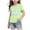Green, variant on Girls T Shirt Summer Short Sleeve Cute Bow Print Crew Neck Casual Soft Teens Daily Wear Tee Tops Pink Size 14