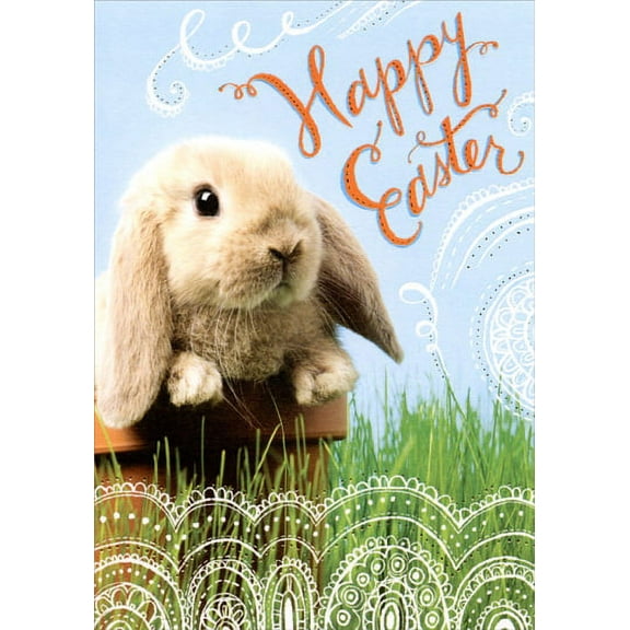 Designer Greetings Bunny in Flower Pot Easter Card