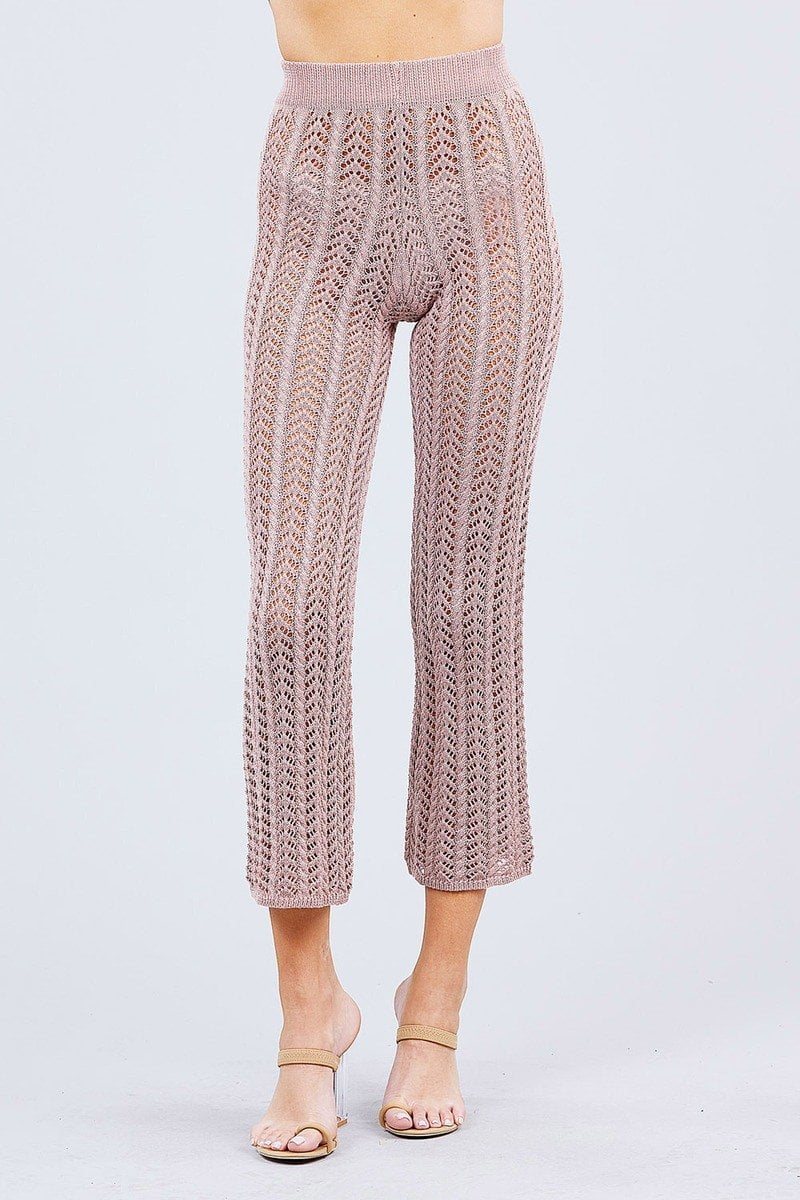 Flare Long Fishnet Sweater Pants 