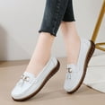 thumbnail image 3 of Women's Casual Loafers Slip On Leather Shoes Lightweight Casual Walking Shoes Female Moccasins Classic Penny Loafer Flats Boat Shoes, 3 of 9