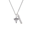 thumbnail image 2 of Delight Jewelry Silvertone Caduceus - DA Silvertone Fearless Bar Charm Necklace, 23", 2 of 4