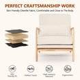 thumbnail image 5 of CQSXDA Single Upholstered Accent Chair  with Curved Wood Armrests  and Lumbar Cushion  for Living Room or Bedroom, Beige, 5 of 15