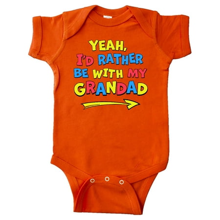 

Inktastic Yeah I d Rather Be with My Grandad in Red Yellow and Blue Gift Baby Boy or Baby Girl Bodysuit