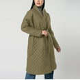 thumbnail image 4 of Puntoco Abrigo De Algodón A Cuadros Con Diamantes Casual Para Mujer Abrigo Largo Hasta La Rodilla Abrigo Suelto Cálido Selecciones De Flash Puntoco Puntoco-6271, 4 of 7