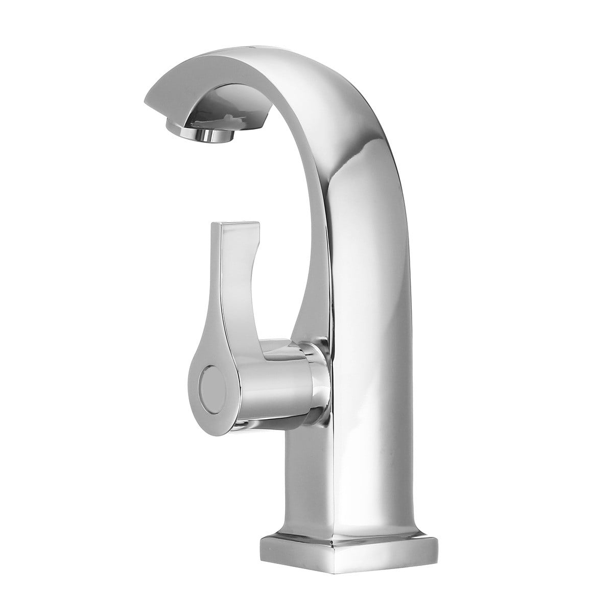 Wuweikeji Chrome Bathroom Basin Faucet, Single Handle Cold Water Tap, Copper Alloy Sink Spout, High-Arc Neck Design, Water-Saving Bubbler, 6.9\" Height, Fits 0.87-1.26\" Hole, Silver