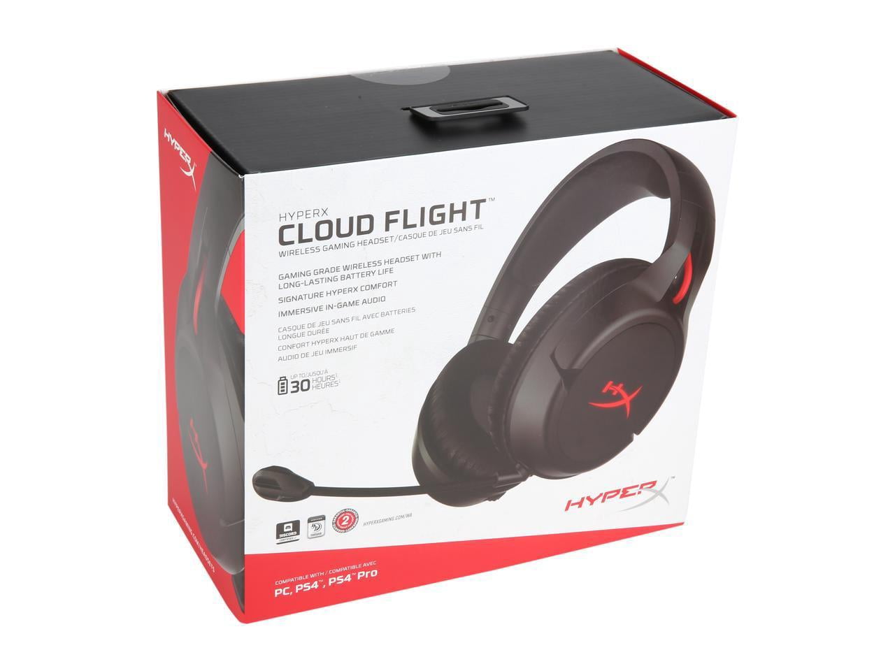 Hyperx Cloud Flight Wireless Gaming Headset 30 Hour Battery Life Immersive In Game Audio Intuitive Audio And Mic Controls Led Lighting Effects Works With Pc Ps4 Walmart Com Walmart Com