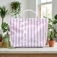 thumbnail image 4 of Striped Tote Bag for Women Large Work Totes Plaid Pool Handbag Letter Print Trendy Slouchy Beach Bag, 4 of 7