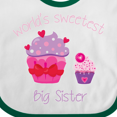 thumbnail image 4 of Inktastic World's Sweetest Big Sister Girls Baby Bib, 4 of 4