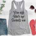 thumbnail image 2 of Bra Off Hair Up Sweats On Tank Top, Ladies Racerback Tank Top, Comfy Tank, Pajama Tank, Homebody Tank, Heather Gray, Medium, 2 of 3