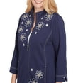 thumbnail image 4 of Alfred Dunner Womens Embroidered Daisy French Terry Jacket, 4 of 4