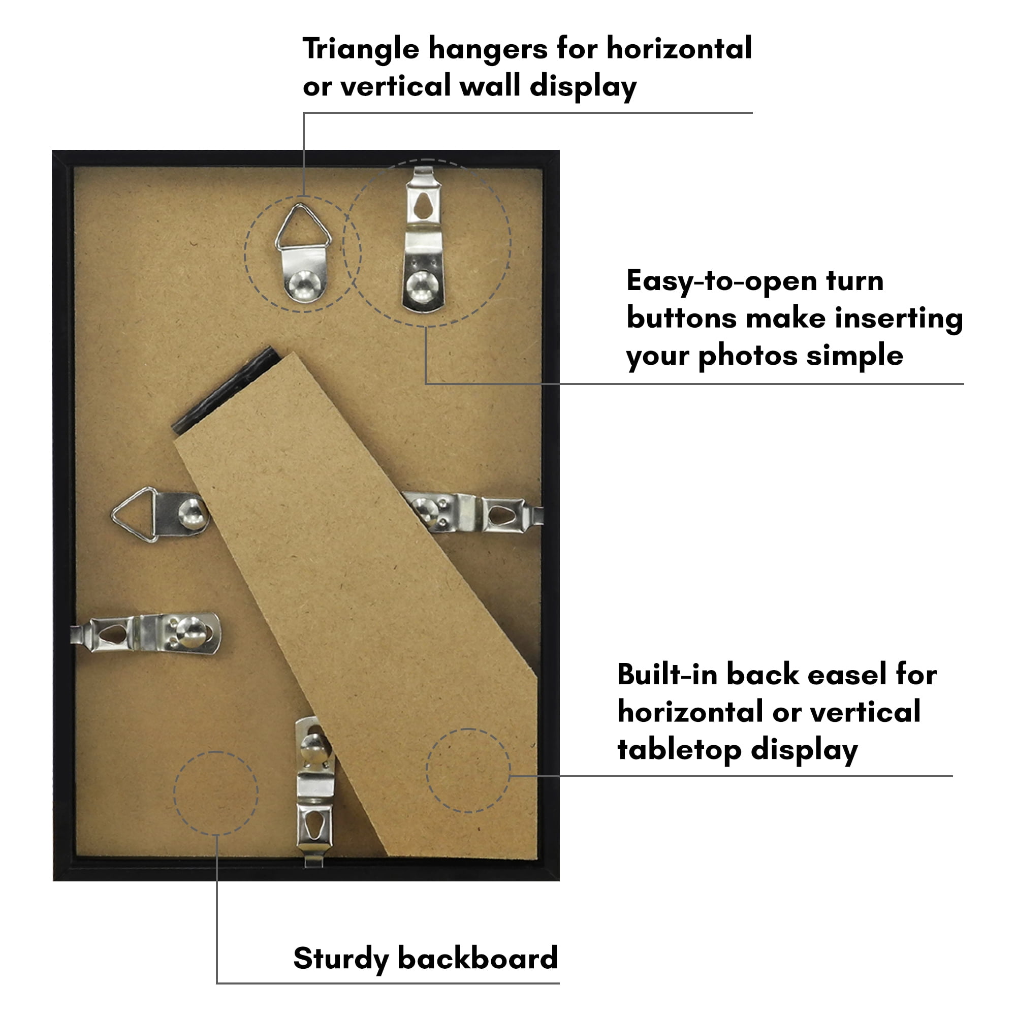 Americanflat 4x6 Picture Frame with Shatter-Resistant Glass 2 Pack Streamline Collection Thin Border - Black