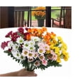 thumbnail image 2 of 5 Bundles Artificial Fall Mums Flowers, UV Resistant Realistic Faux Silk Daisy, No Fade Outdoor Fake Autumn Flowers for Patio Porch Garden Yard Decor, 2 of 8