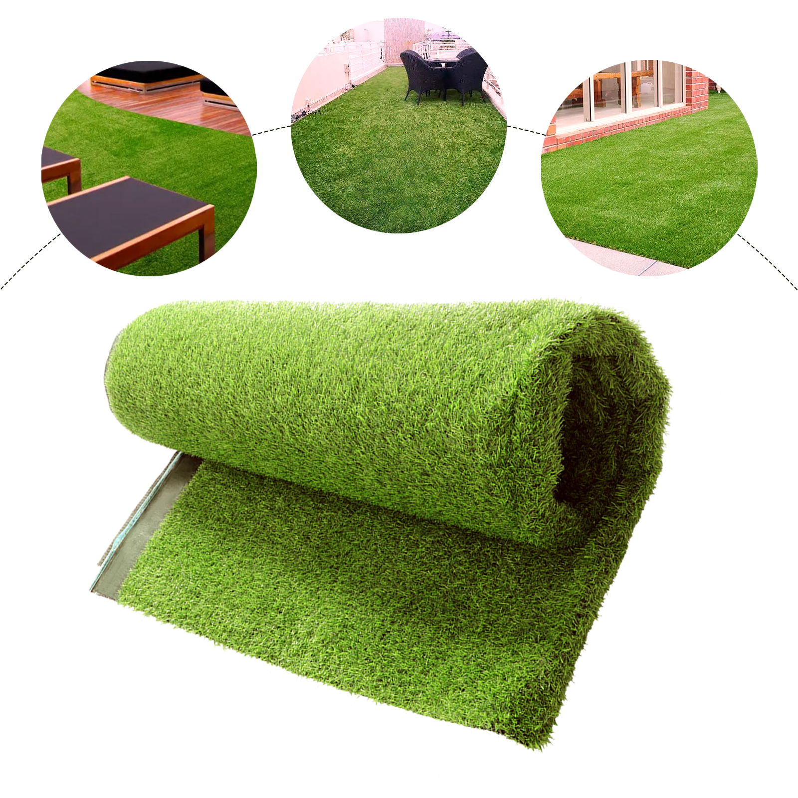 Wuzstar Artificial Grass Turf Lawn Realistic Thick Fake Faux Grass Rug