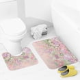 thumbnail image 4 of Watercolor Rose Bathroom Rugs Set 2 Pieces, Bathroom Set - Quick Drying Bath Mat And U-Shaped Toilet Rug, Water Absorbent Bath Carpet For Bedroom Floor Living Room, Machine Washable, 4 of 6