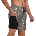 thumbnail image 2 of Sikiie Retro Bunny Print Men's Double Layer Swimming Trunks, Adjustable Waistband and Pockets Sports Swimming Trunks, Beach Swimwear-3X-Large, 2 of 6